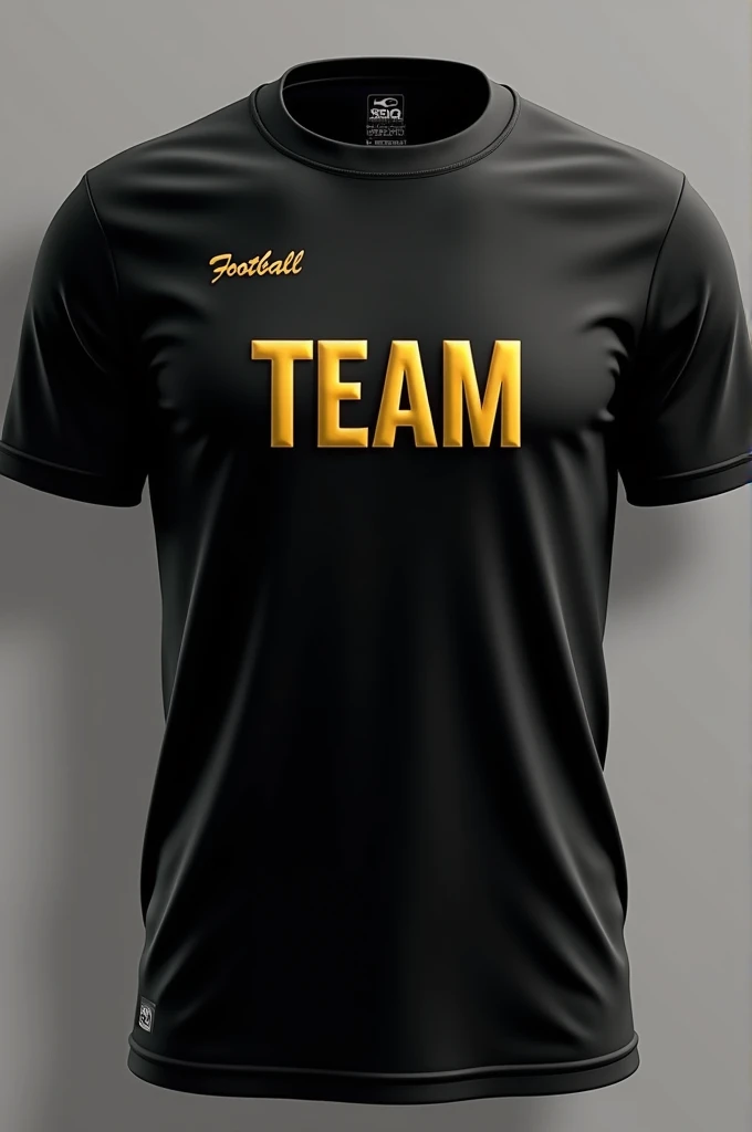 Black football team t-shirt with gold letters