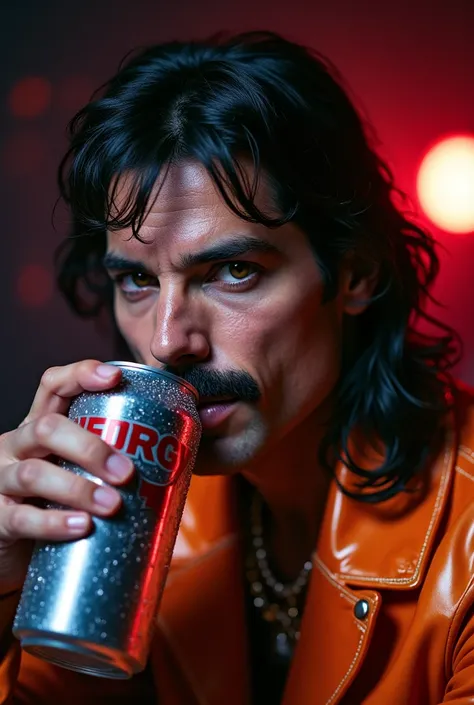 
Freddie Mercury drinking energy drink 