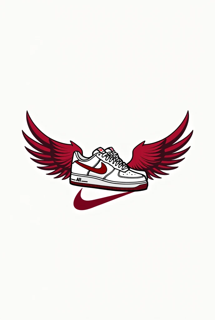 Create logo for instagram profile picture.
Nike air force | low retro branco/rot.
Tennis with wings and flying. Nike sneakers with wings to fly.