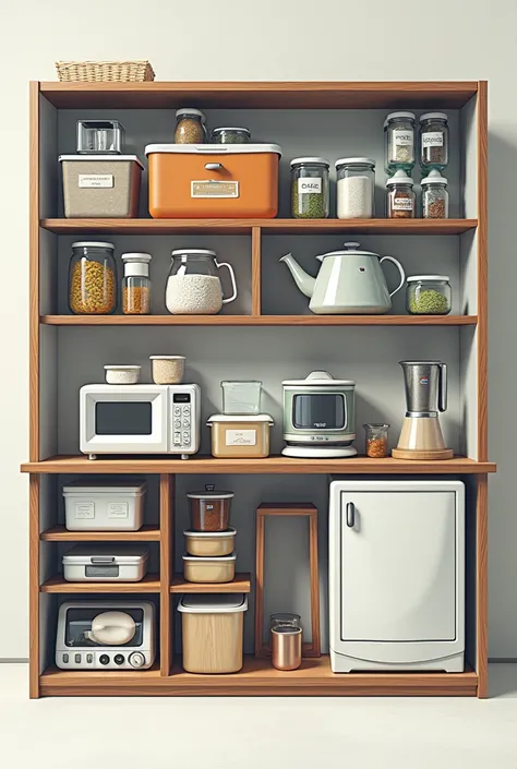 Divisions of a small kitchen storage room 