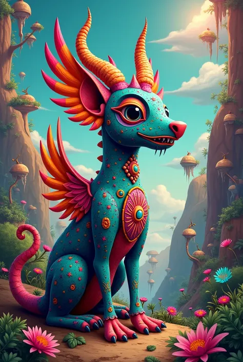 Generate an alebrije that has communication objects, medicine, dentistry and business administration