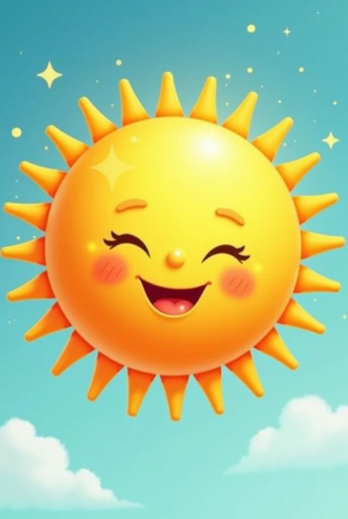 Bright sun with a smiley face.
