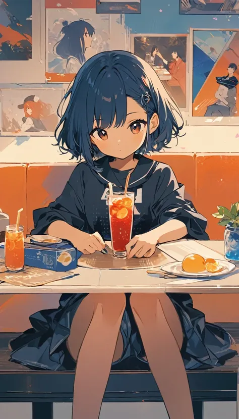 anime character sitting at a table with a drink in front of him, artwork in the style of guweiz, 4k anime wallpaper, best anime 4k konachan wallpaper, anime art wallpaper 8 k, anime wallpaper 4 k, anime wallpaper 4k, anime art wallpaper 4k, anime art wallp...