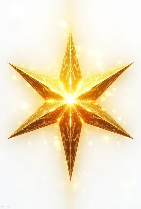 simple six-pointed star rpg illustration golden shiny white background