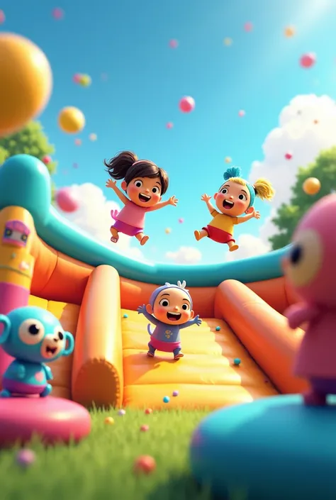  animated bouncy castle images 
