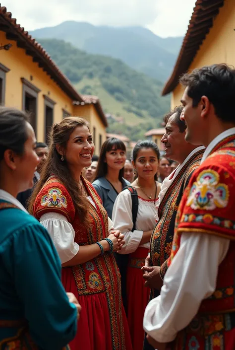 People amazed by 18th century clothing in Ecuador