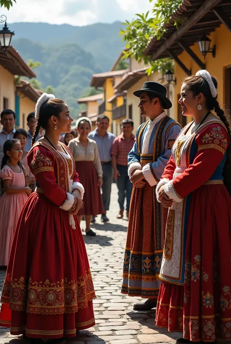 People amazed by 18th century clothing in Ecuador