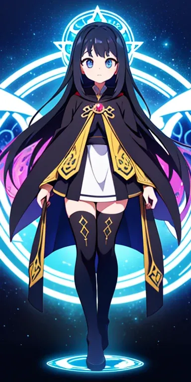 Full body, beautiful eyes , 1 girl  , full body , cute girl , anime style , cute eyes  , (standing up) , (Occult Guardians wear attire that reflects their connection to the dark and mystical. Their clothing is typically dark, featuring flowing robes or clo...