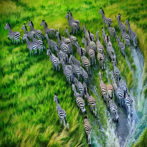 zebras are walking in a line across a grassy field, photographer art wolfe, national geographic photo, image credit nat geo, national geographic photo”, national geographic photograph, Por National Geographic, by Juergen von Huendeberg, National Geographic...