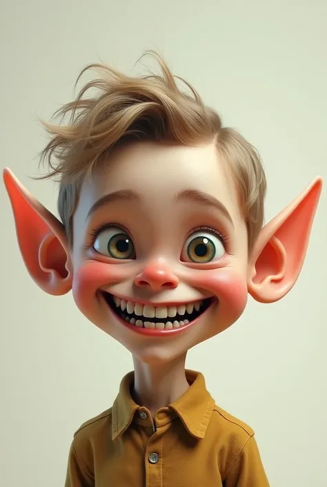 Boy with huge ears and huge teeth