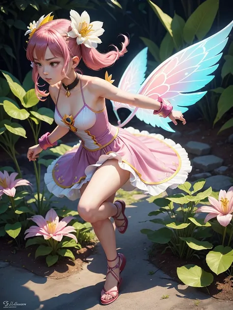 Lilymon is a Perfect (or Ultimate) Digimon with the appearance of a fairy, inspired by a lily flower. She has a delicate appearance, with petal wings and a floral dress, personifying the beauty and purity of nature. Despite her gentle appearance, Lilymon i...