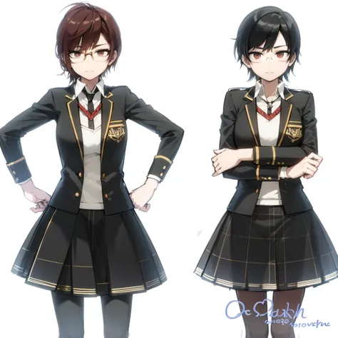 twins with short black hair and glasses