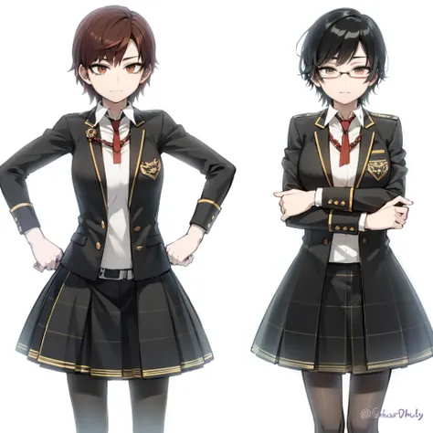 twins with short black hair and glasses