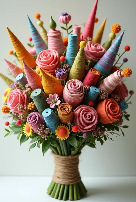 Create a bouquet of bobbins 
