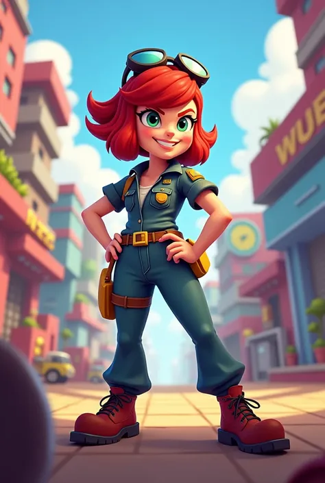 Jessie character from the game Brawl Stars (with the same character traits)