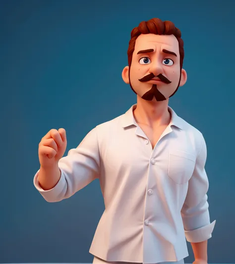 Cartoon character of a man in a white shirt, animation character, stylized character, animation style rendering, 3d stylized, Arnold Maya rendering, Stylized 3D rendering, toon render screenshot, 3d character, 3d character, Stylized 3D rendering, 3D charac...