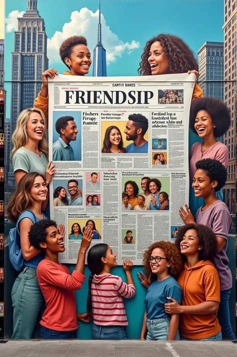 A mural newspaper about friendship 