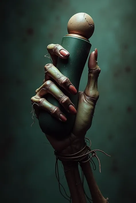 Zombie hand with vibrator in hand
