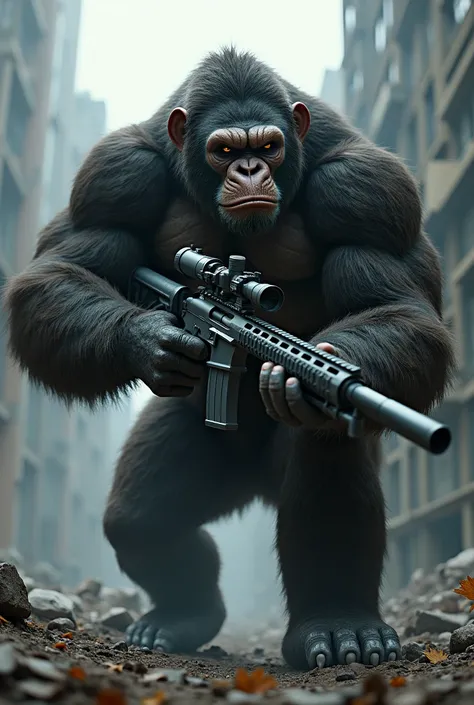 You can generate a character from the Valorant video game but this one is an ape, you can add a sniper rifle 