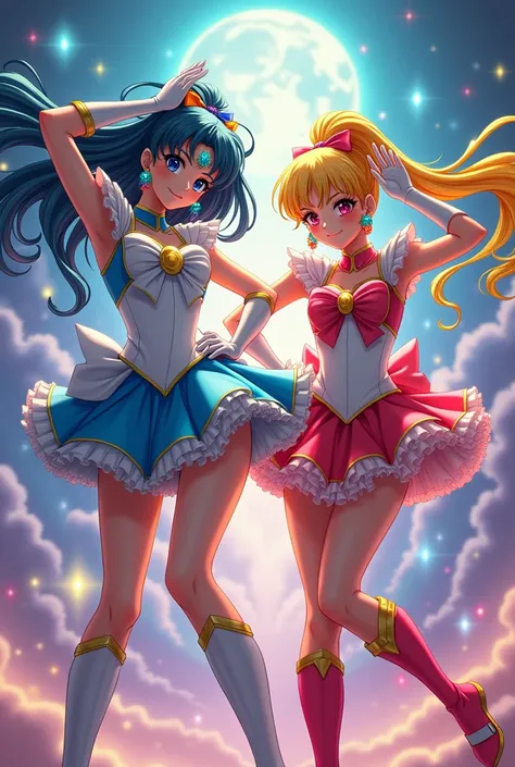 Bolsonaro and Lula dressed as magical girls