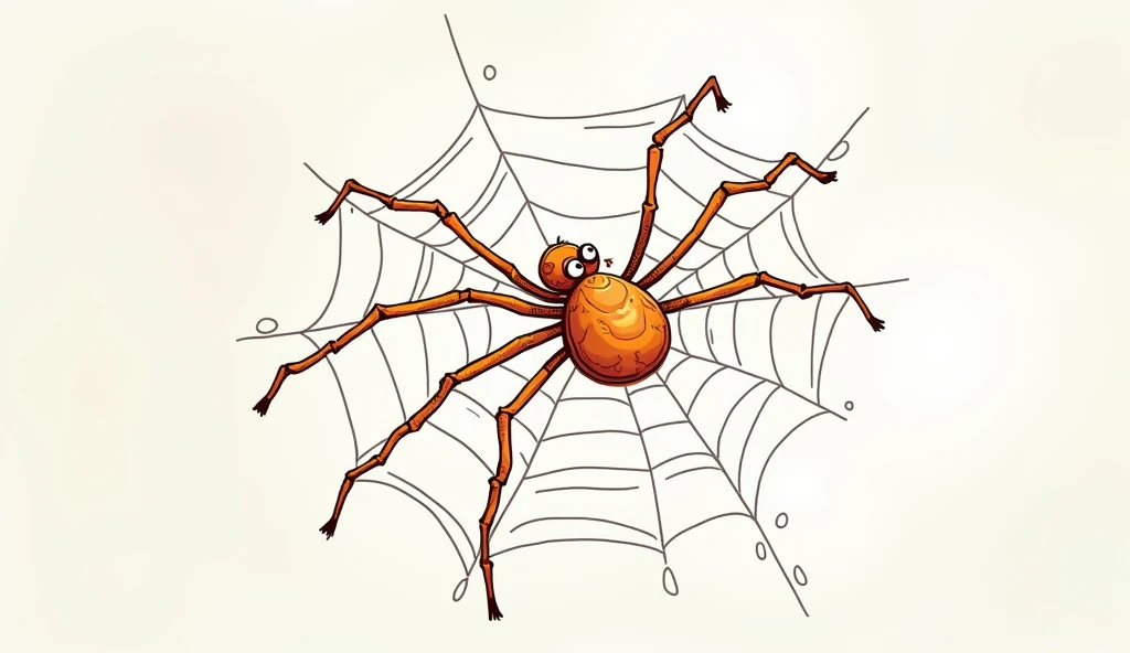 create a spider web with no background and make it look like a cartoon

