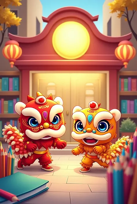 
happy mid-autumn festival, facebook cover photo, NHÀ SÁCH VẠN TRÍ, chibi photos, lion dance, school supplies