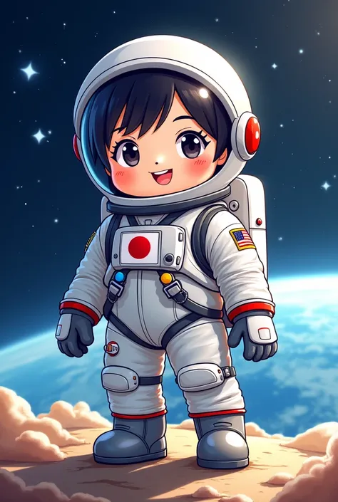 Astronaut mascot、The Japanese flag on the spacesuit