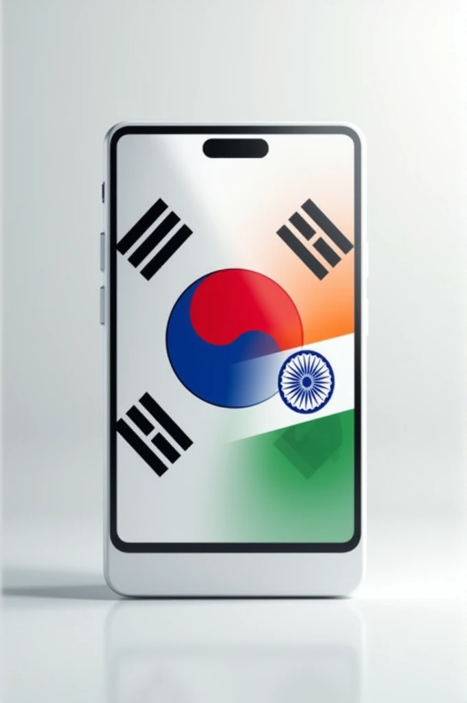 I want a photo of the handset having Korean flag and Indian flag