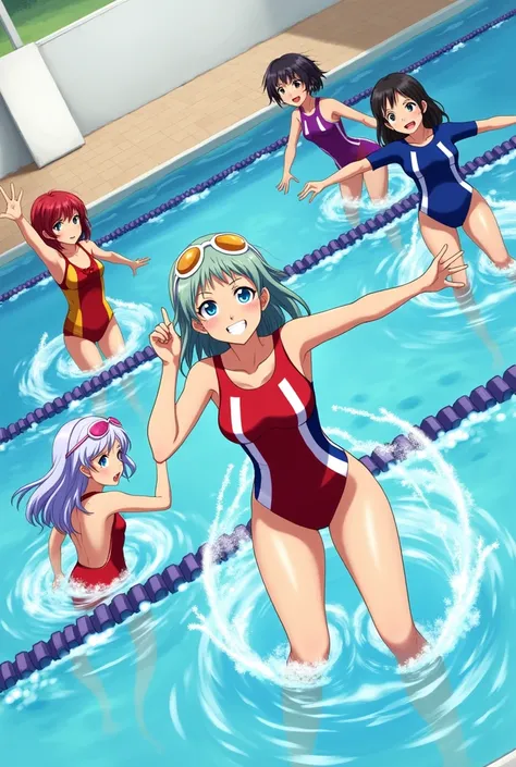 anime『My Hero Academia』Characters『Ochaco Uraraka、Frogs blow plum rain、Eight million、Erlang Xiangxiang、Mina Ashido、Hagakure Toru』Six school swimsuits worn in swimming lessons at school