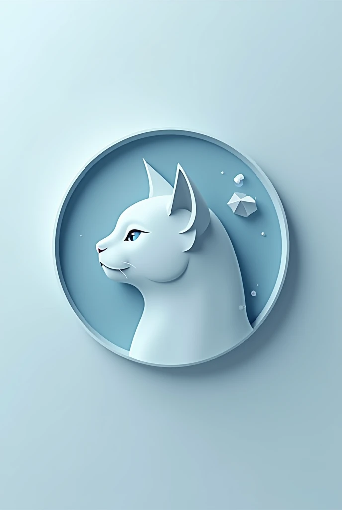 simple, cool, Symbol Logo, Face Profile, 8k, cat, Crystal floating in a circle