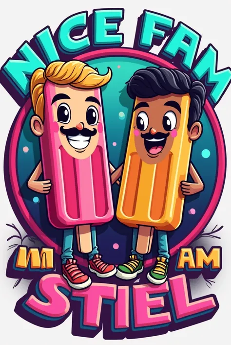 RANDY  and  COREY  need  a significant logo for a YouTube channel which contains topics like movies, action figures, cosplays, video games and pop culture. the name of channel is NICE AM STIEL which is a german pun for a popsicle which means EIS AM STIEL i...