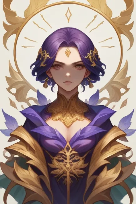 closeup headshot, off, a, wife, em, a, Gold, et, purple dress, chengwei stove on artstation, by Yang J., detailed fantasy art, Des illustrations off personnages époustouflantes, fanart best station&#39;art, Art off personnages épique et exquis, belle armur...