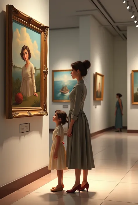 Une dame avec sa fille devant un tableau avec mention Kelasi 