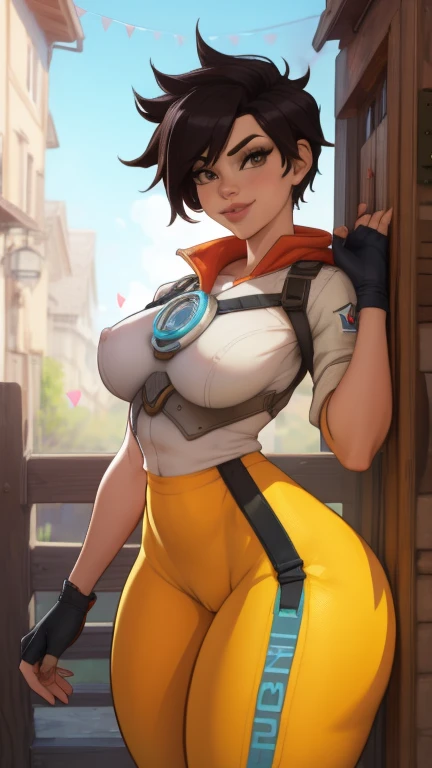 (thick thigs:1.8)(gigantic breast:0.8) 1 girl,(solo),(high-level image quality),(hight quality),(high resolution),(detailed),(masterpiece),(artwork:1.2), (realistic), (cowboy shot:1.5),looking at viewer, Detailed eyes, perfect face, perfect eyes, Detailed ...