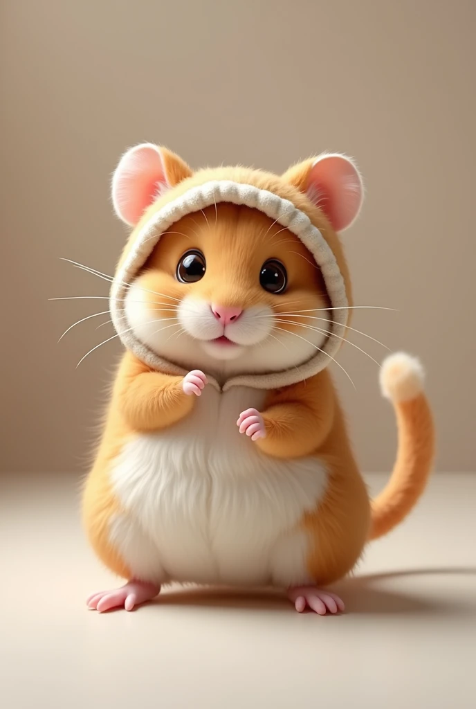 Hamster dressed as a cat
