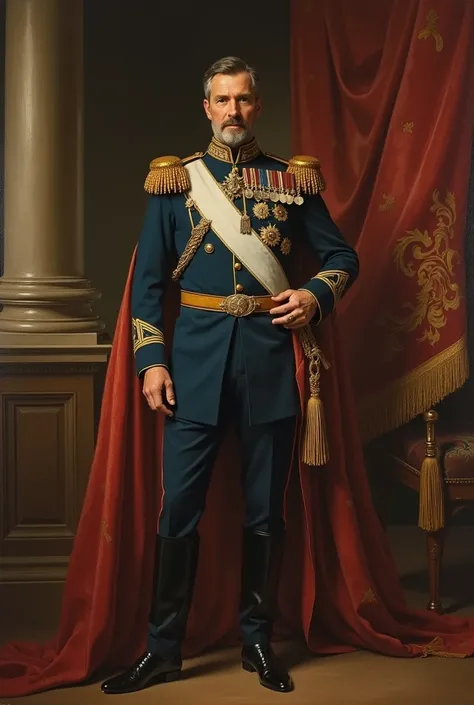 Italian king in the 1800 century wearing uniform 