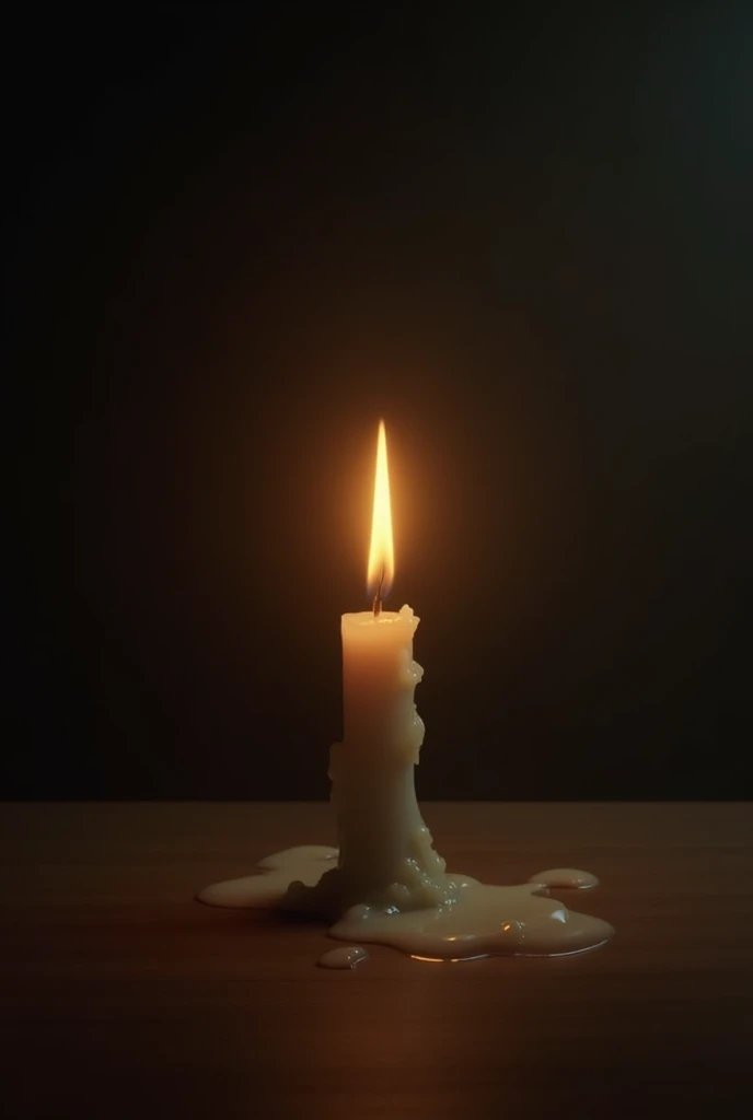 The candle is nearly out.