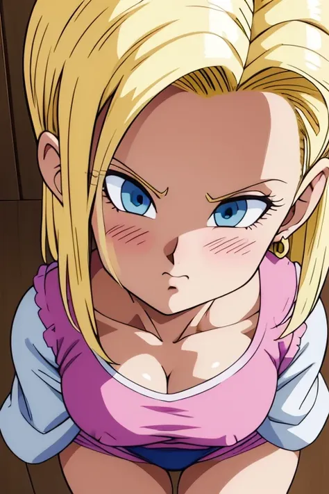 chest, Shortcuts, blue eyes, blonde, Bunny ears, Highest quality, blush, 大きなchest, , Anime Style, Android 18,大きなchest, Heavy breathing, Look closer, Twin tails, Accurate, High resolution, Attention to detail, Frowning, Tsundere, Earrings,Nipples,whole body...