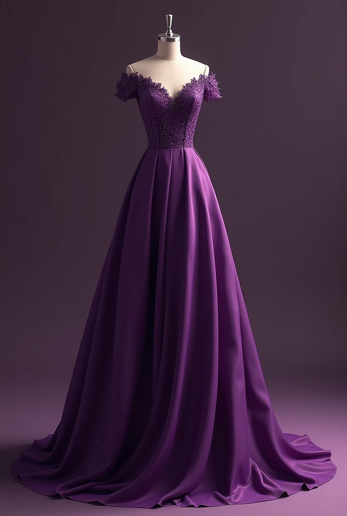 Elegant purple evening dress