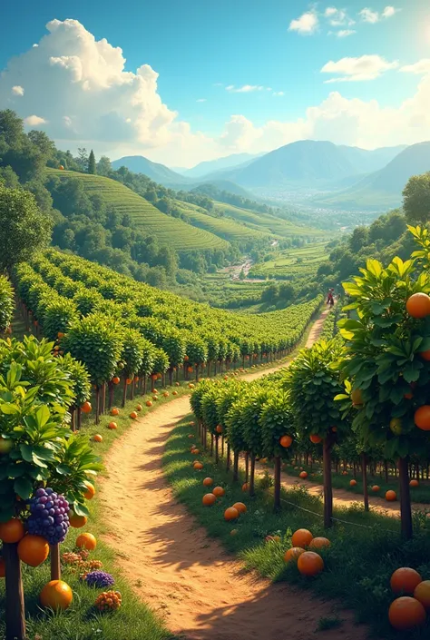 Make a citrus orchard, and mixed grapes