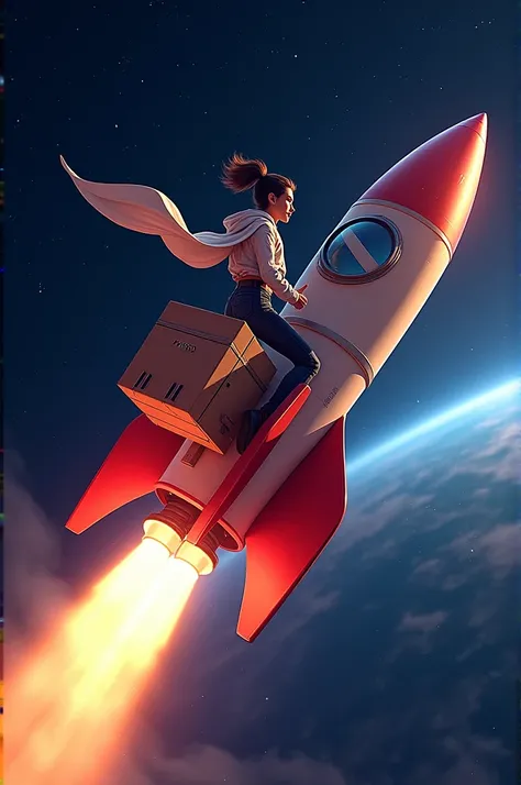 Solana rides a rocket、Image of a box carrying PYUSD into space