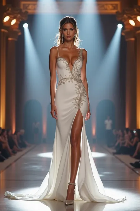 Miss Universe White grown body-hugging dress