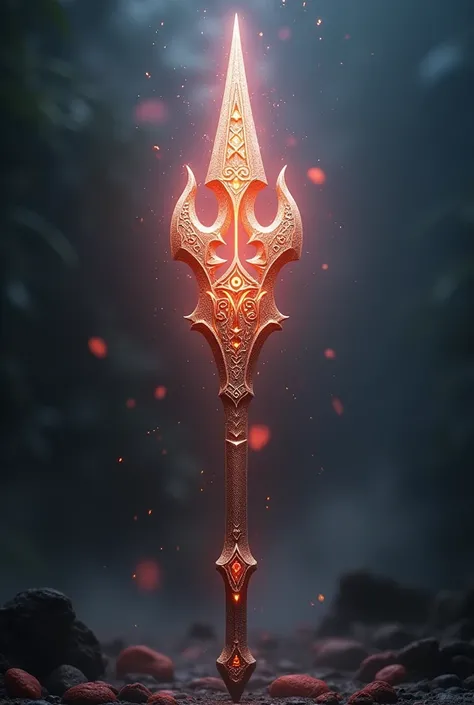 In Cinematic 3D animation style images"The Rakt Vajra, a glowing, mystical weapon with intricate designs, radiating powerful energy"