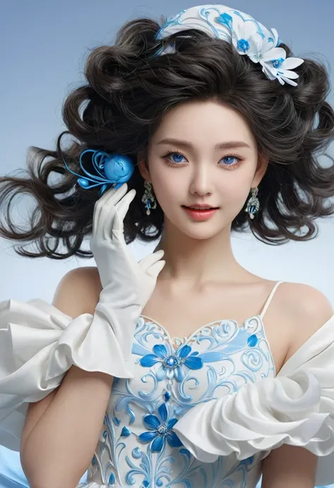 korean,realistic, masterpiece, final details, photo realistic, intricate details, octane rendering, 8k, 1 girl, perfect face, pretty face, NSW Sports Federation, Slot Reference, detailed hair,, black curtsey, black Gloves, black legs, blue eyes, blue hair,...