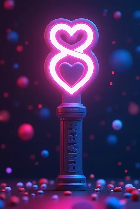 Lightstick for boy group name 82MAJOR, have number 2 number 8 letter M and heart