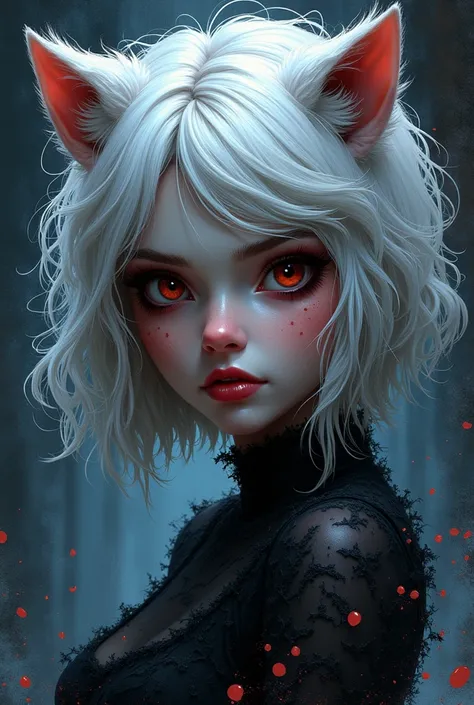 splash art, a quirky liquid portrait of a hauntingly beautiful dark werewolf woman, splash style of paint, Pixar style, Halloween colors, hyper detailed intricately detailed, fantastical, intricate detail, splash screen, liquid, gooey, Slime, splashy, fant...