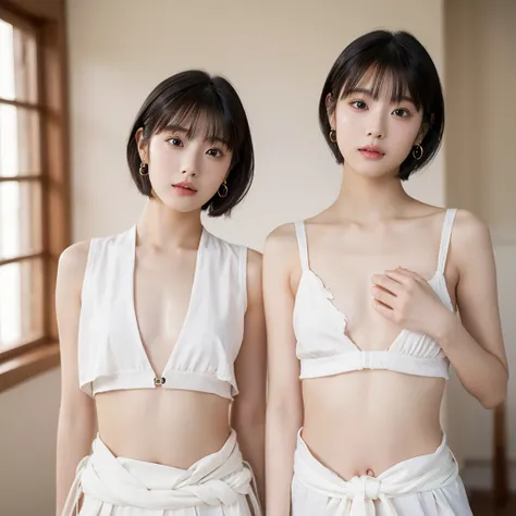 1 person, 20-year-old、(small, Flat Chest:1.5)、((((white ecchu loincloth:1.0))))、 (Looking into the camera)、Beautiful Japanese actresses, ((((Showing off your loincloth))))、Whole body images、Well-proportioned and beautiful body、Her butt looks great in photo...