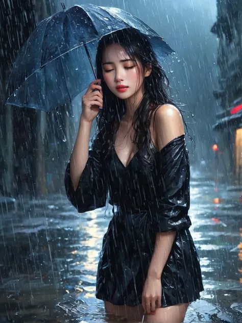 in the cold rain，A girl stands alone in a deserted place，Her figure looked particularly desperate。The rain hit her mercilessly，But it is not possible&#39;Wash away the pain and despair in her heart。

Her eyes are empty and numb，Seems to have lost hope in l...