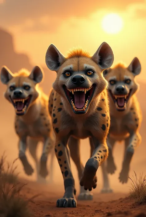 hyenas have a smiling face 