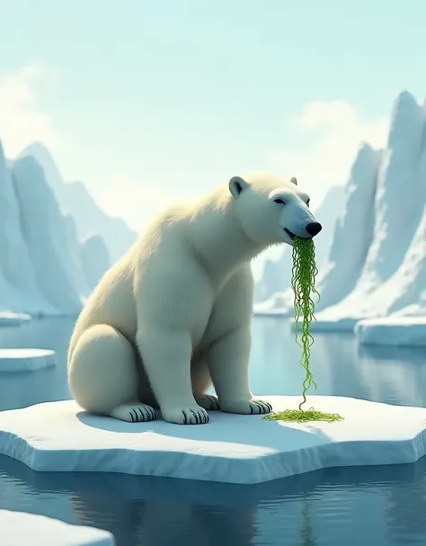 polar bear eat wakame food